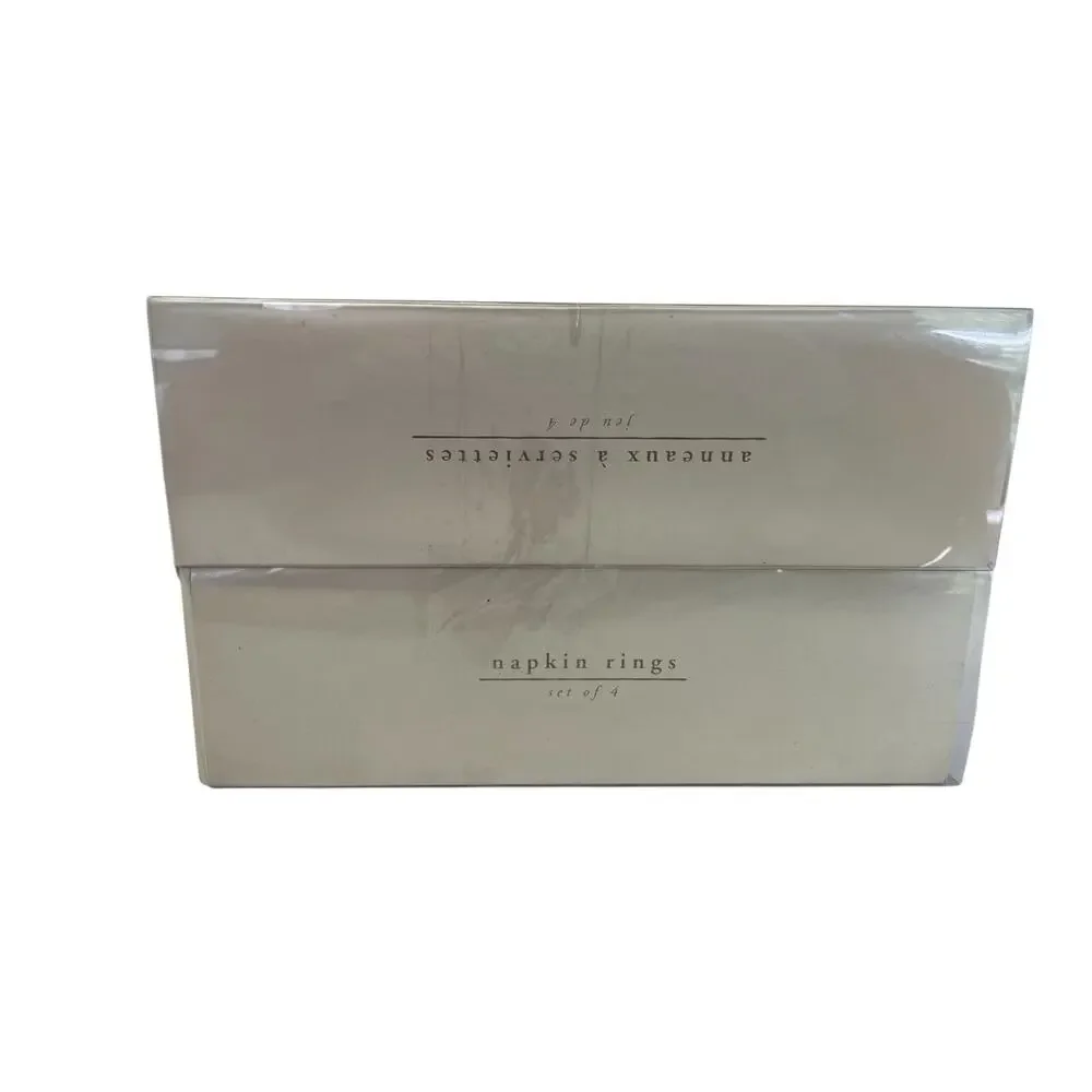 Pier 1 Imports Napkin Rings Starfish Sparkling White Pink Set Of 8 Box